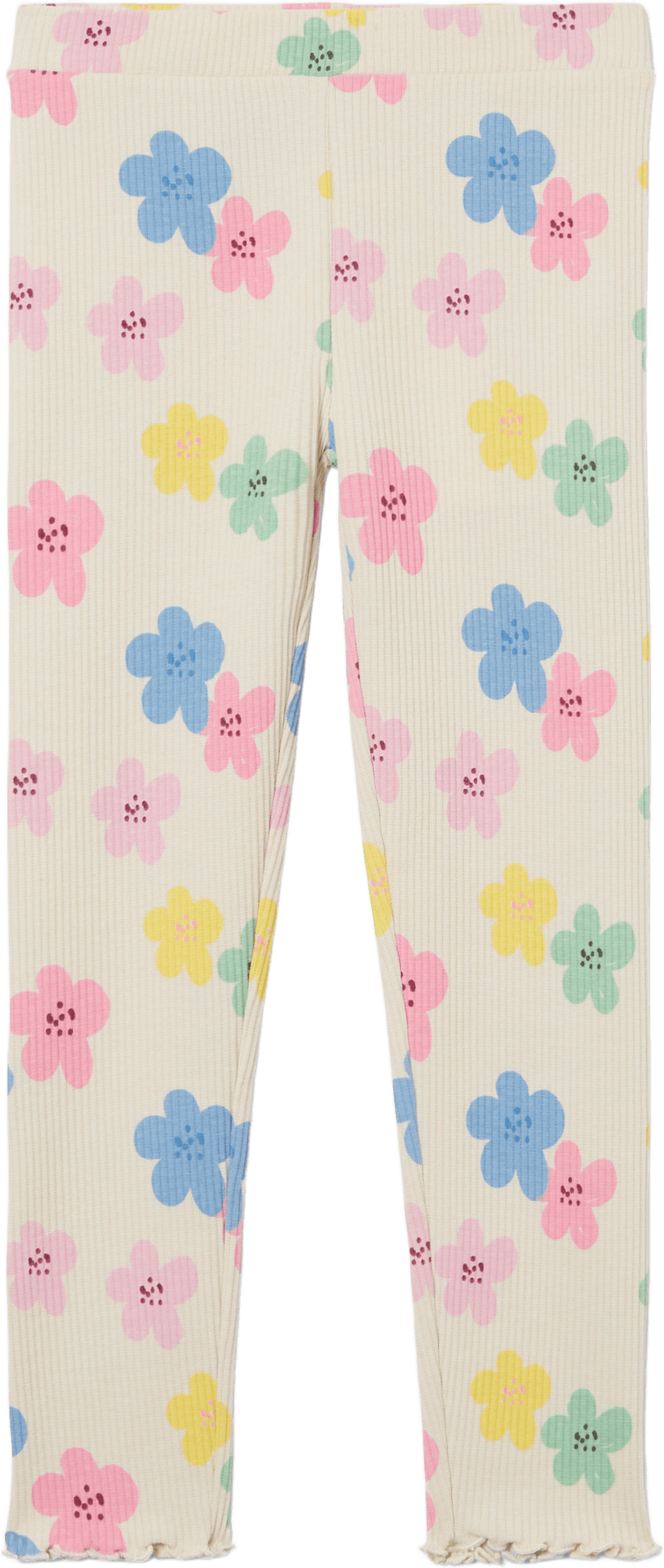 Ribbstickade leggings LOLLO, från RIKIKI, i färgen Flower.