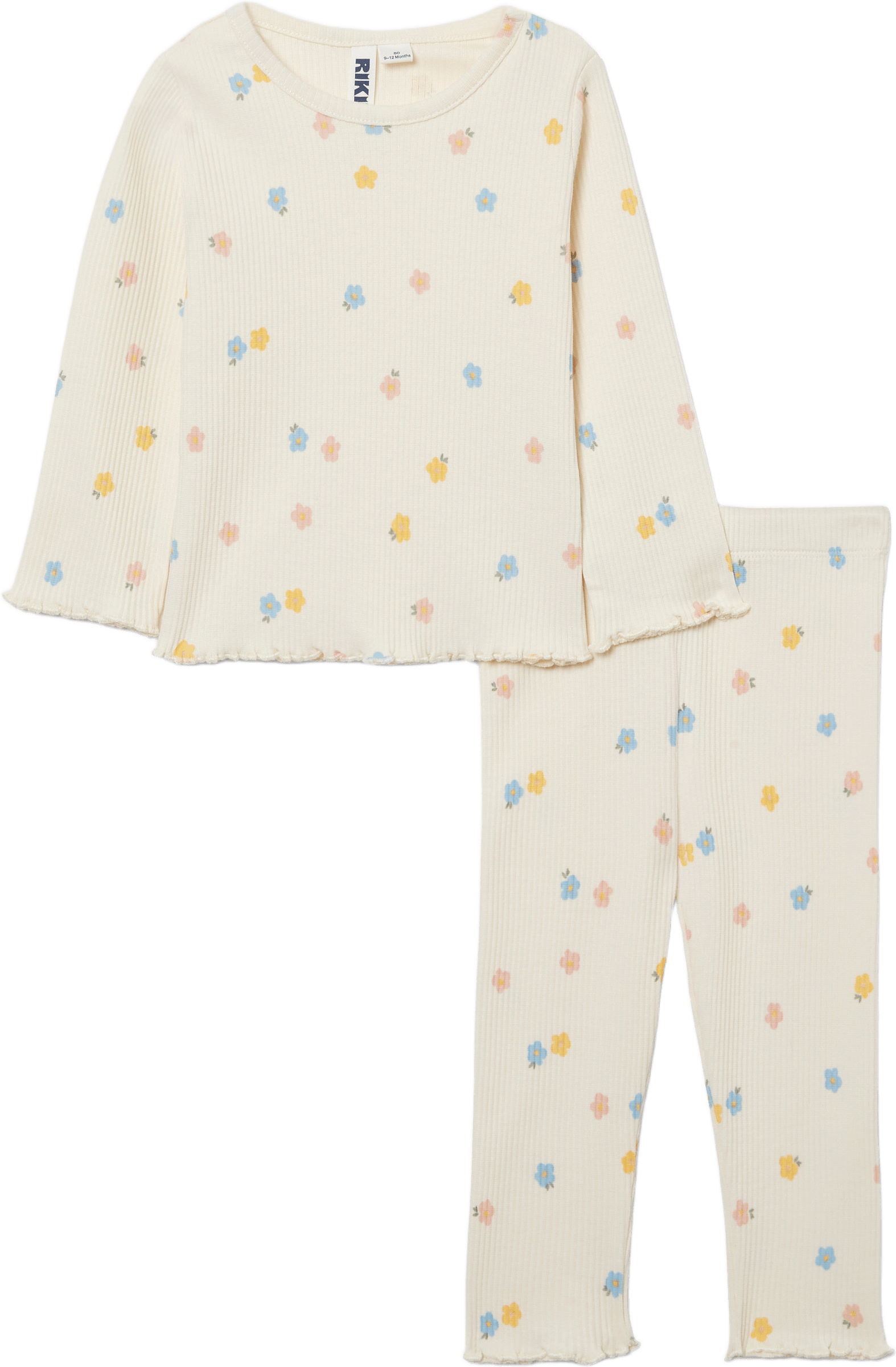 Ribbat set AMI, från RIKIKI, i färgen Multi Flower.