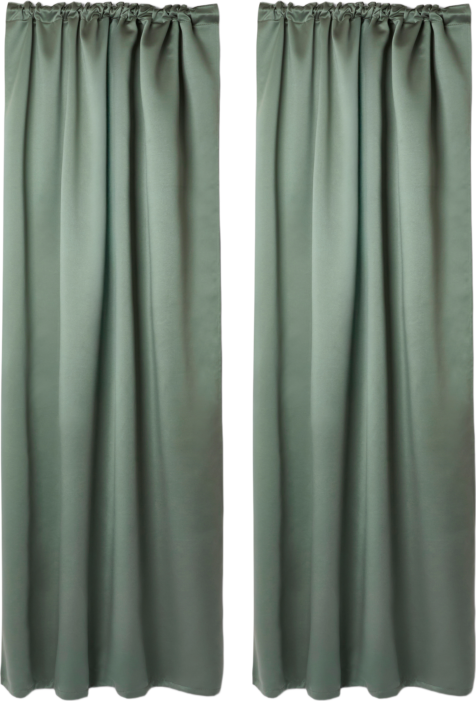 Rumsförmörkande gardin SATIN 135x250 cm, 2-pack, från Åhléns Home, i färgen Green.
