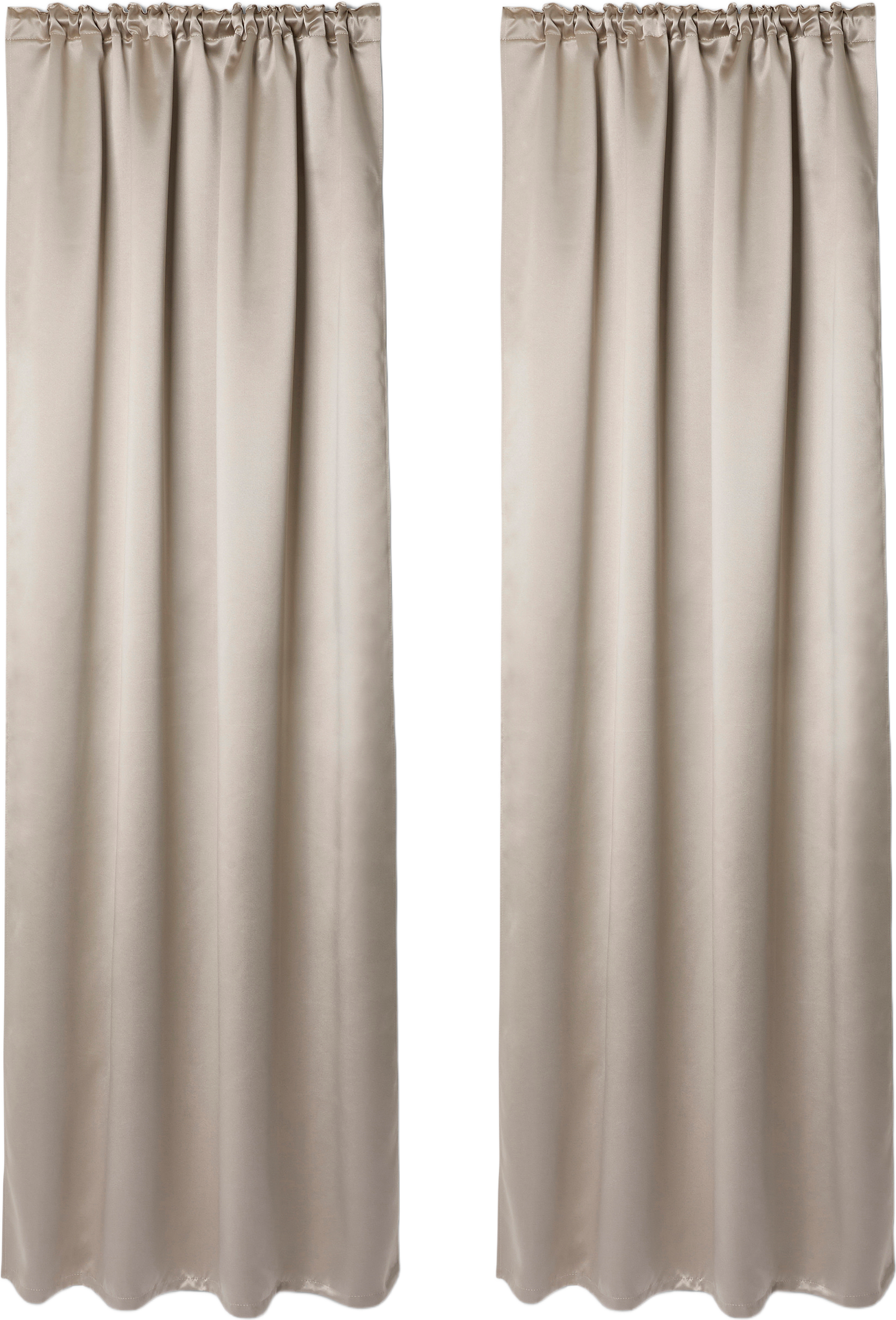 Rumsförmörkande gardin SATIN 135x250 cm, 2-pack, från Åhléns Home, i färgen Sand.