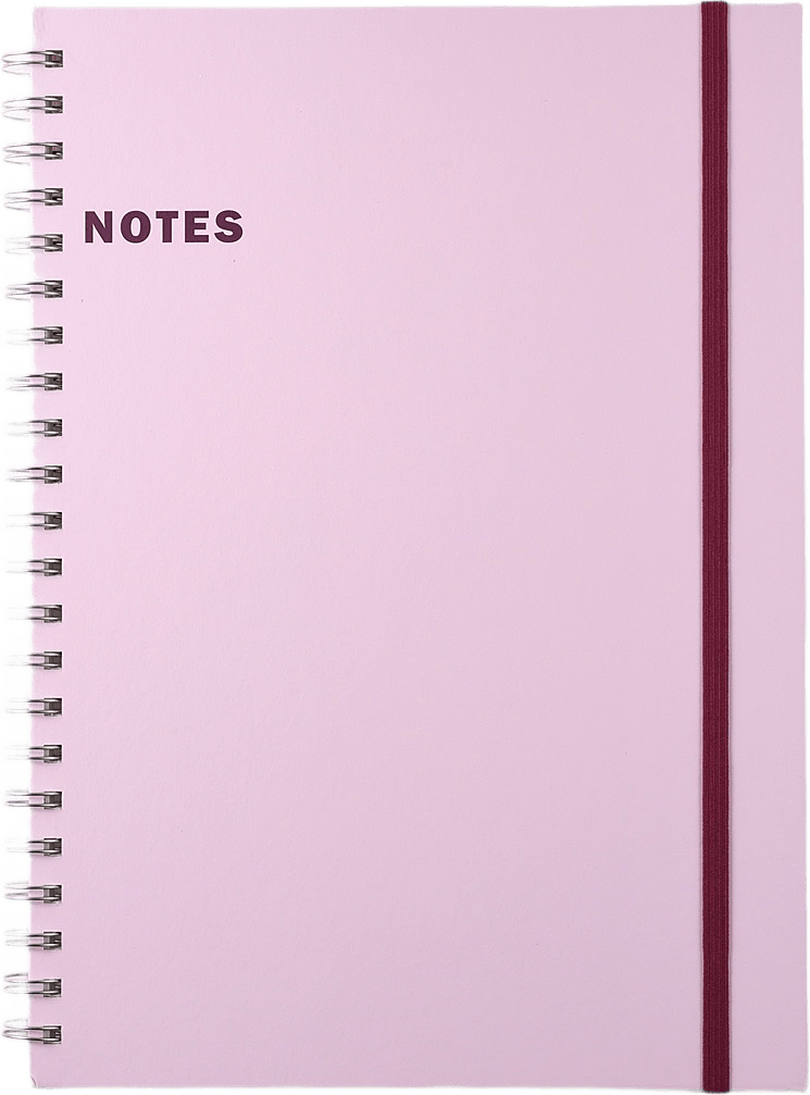 Linjerad anteckningsbok KIT A4, från Åhléns Home, i färgen Pink.