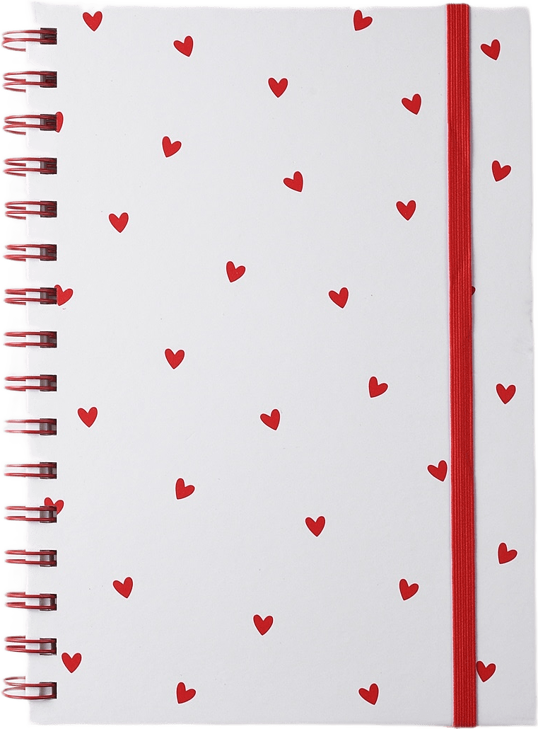 Linjerad anteckningsbok VALENTINE A5, från Åhléns Home, i färgen White/Red.