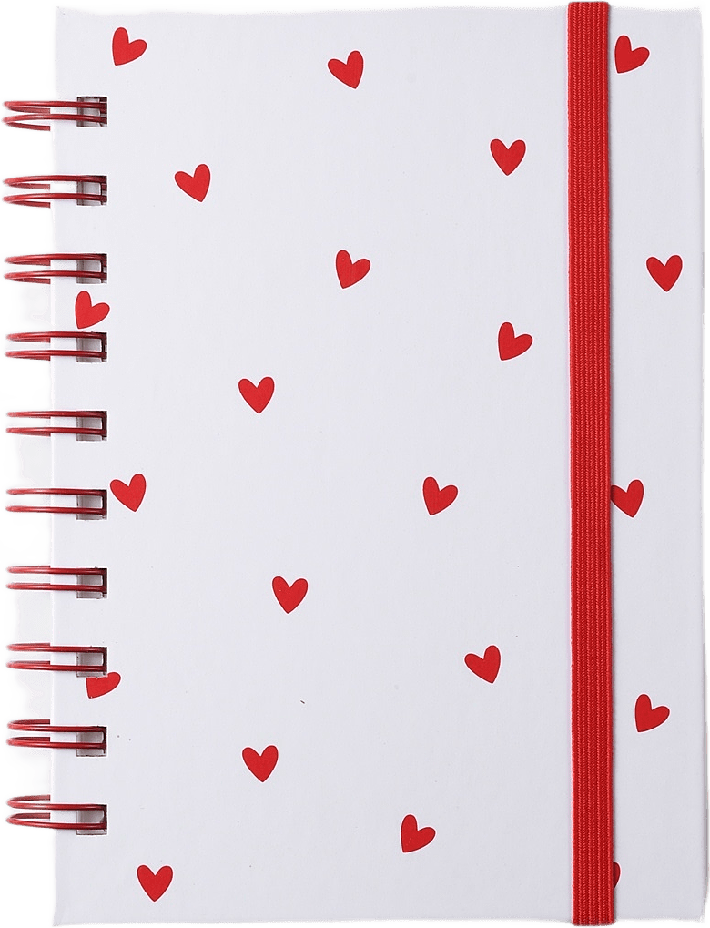Linjerad anteckningsbok VALENTINE A6, från Åhléns Home, i färgen White/Red.