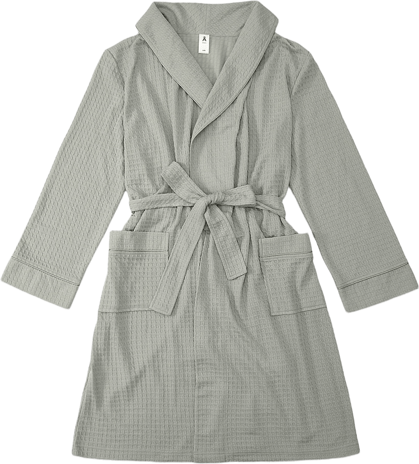 Våfflad morgonrock SELMA, från Å WOMAN, i färgen Light Green.