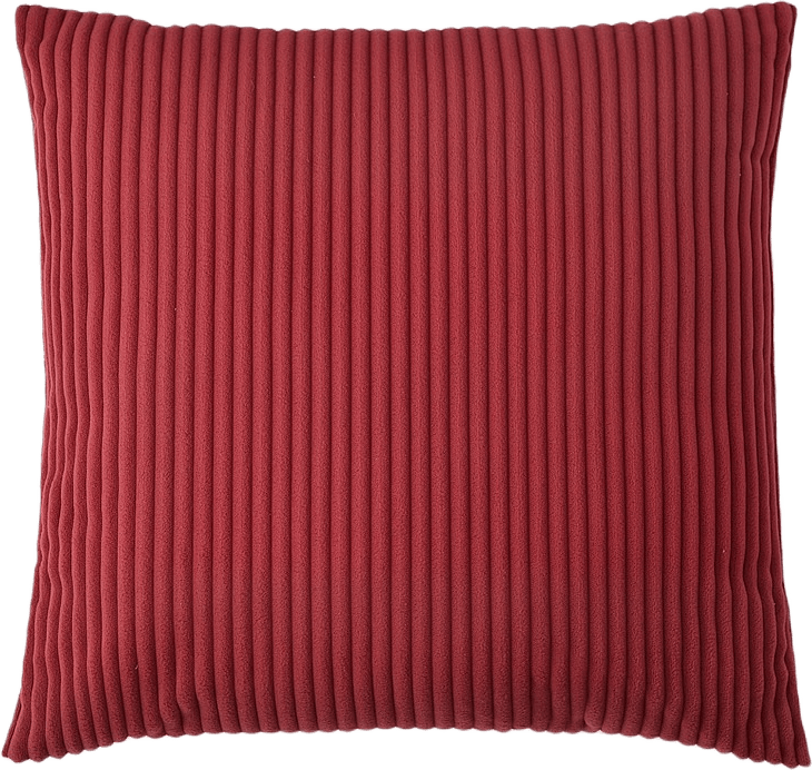 Ribbad kudde SOFTA 45x45 cm, från Åhléns Home, i färgen Burgundy 2.