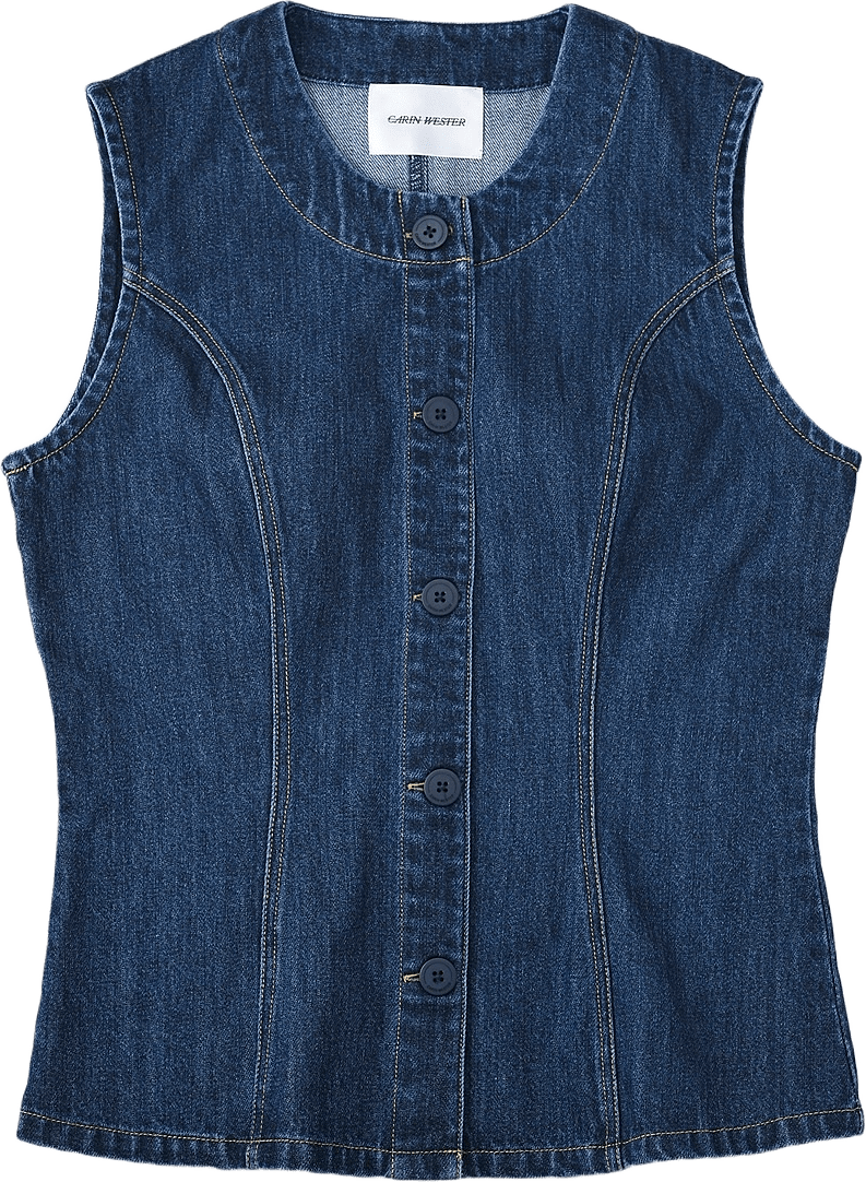 Denimväst SEYDE, från Carin Wester, i färgen Mid Blue.