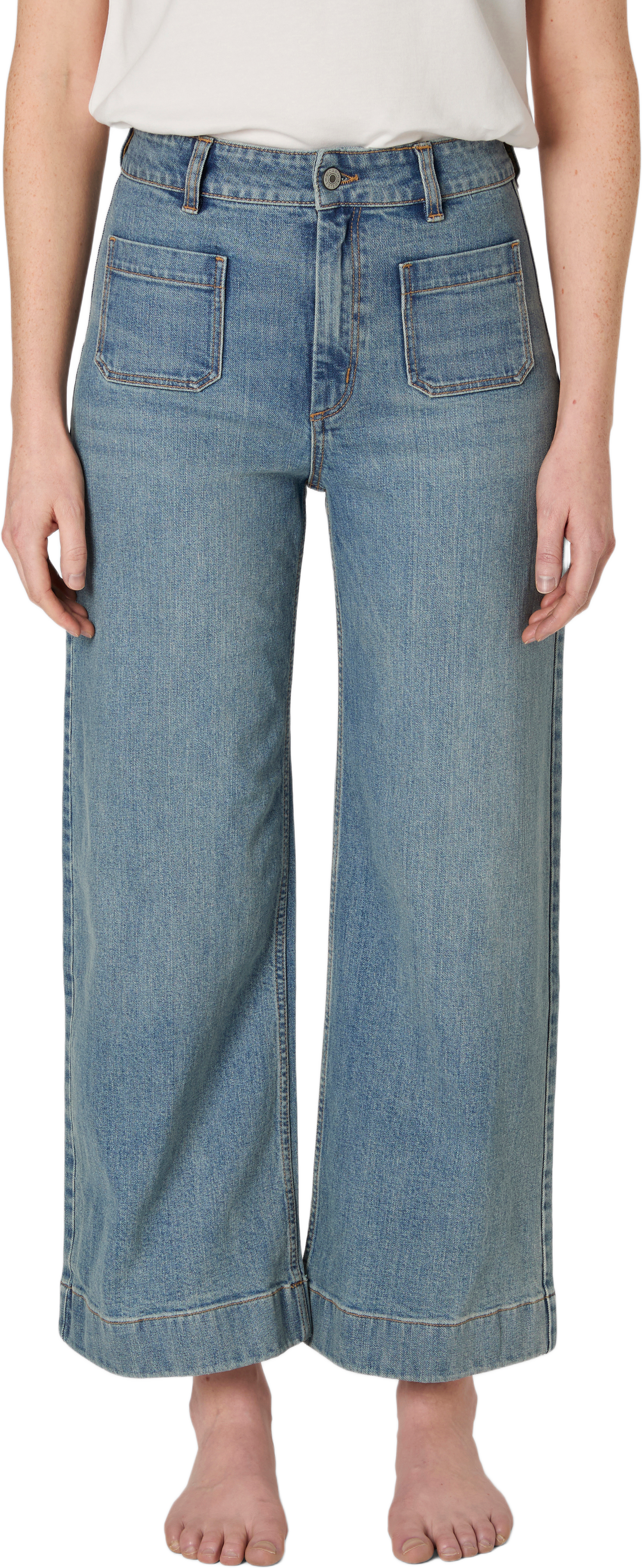 Croppade jeans med hög midja INE, från Carin Wester, i färgen Vintage Blå.