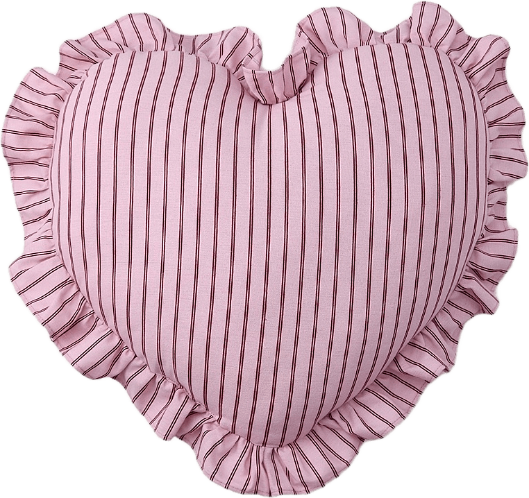 Kudde hjärta VALENTINE FRILL 40 cm, från Åhléns Home, i färgen Pink.
