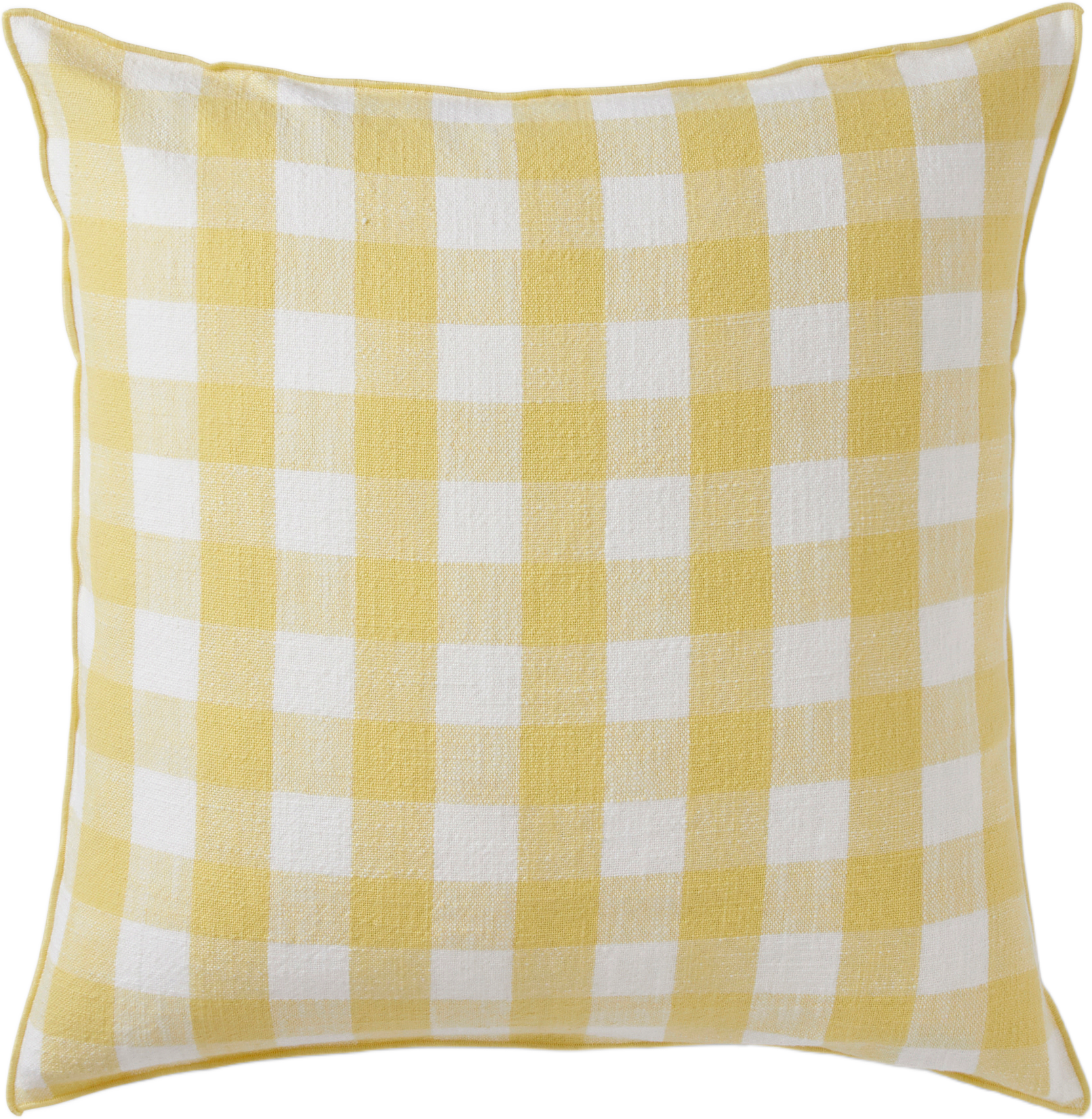 Kuddfodral GINGHAM 50x50 cm, från Åhléns Home, i färgen Off white/Sorbet Yel.