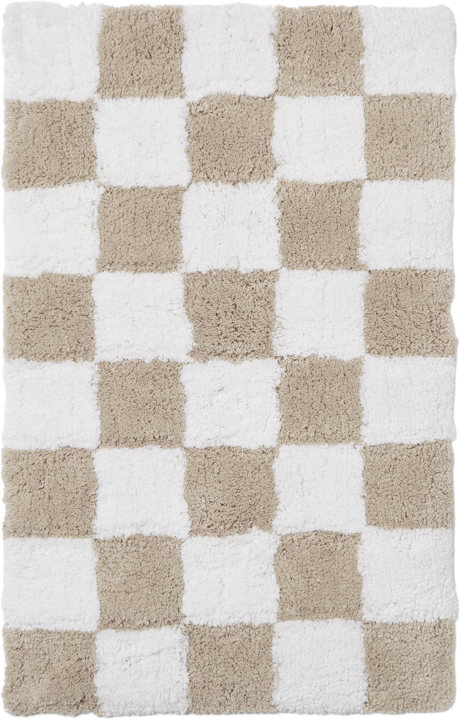 Badrumsmatta RUT 50x80 cm, från Åhléns Home, i färgen Beige Check.