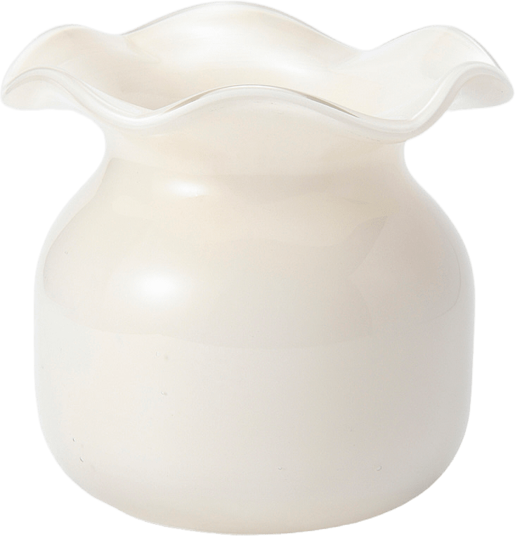 Glasvas FLORA, från Åhléns Home, i färgen Offwhite.