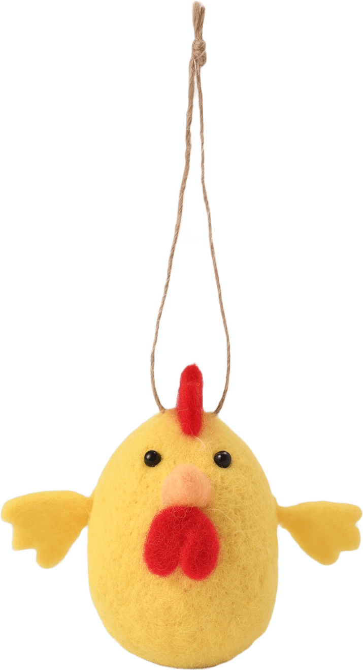 Påskhänge i ull kyckling, från Åhléns Home, i färgen Yellow.