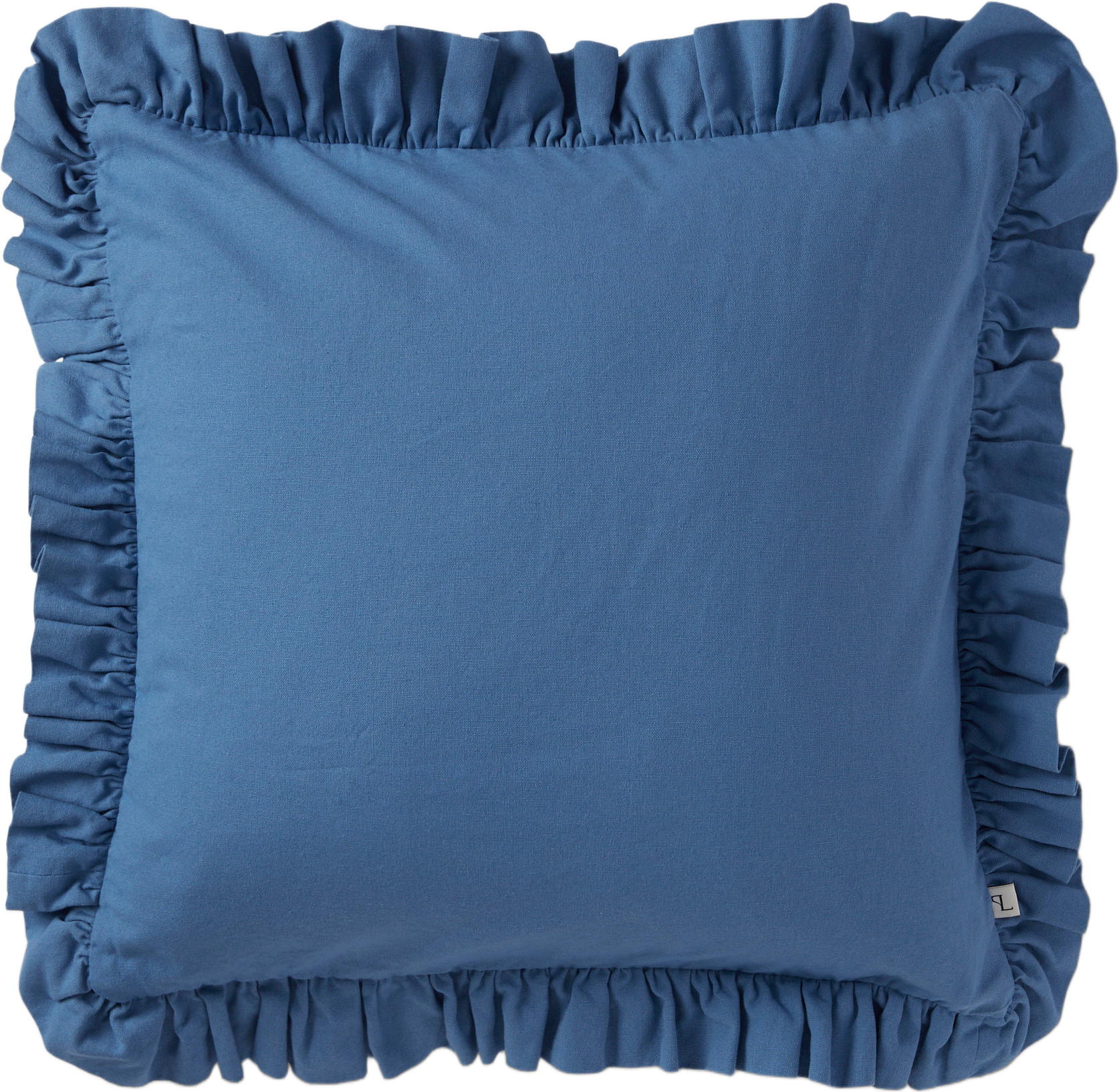 Kuddfodral med volang 50x50 cm, från PORTOLINO LIVING, i färgen Blue.