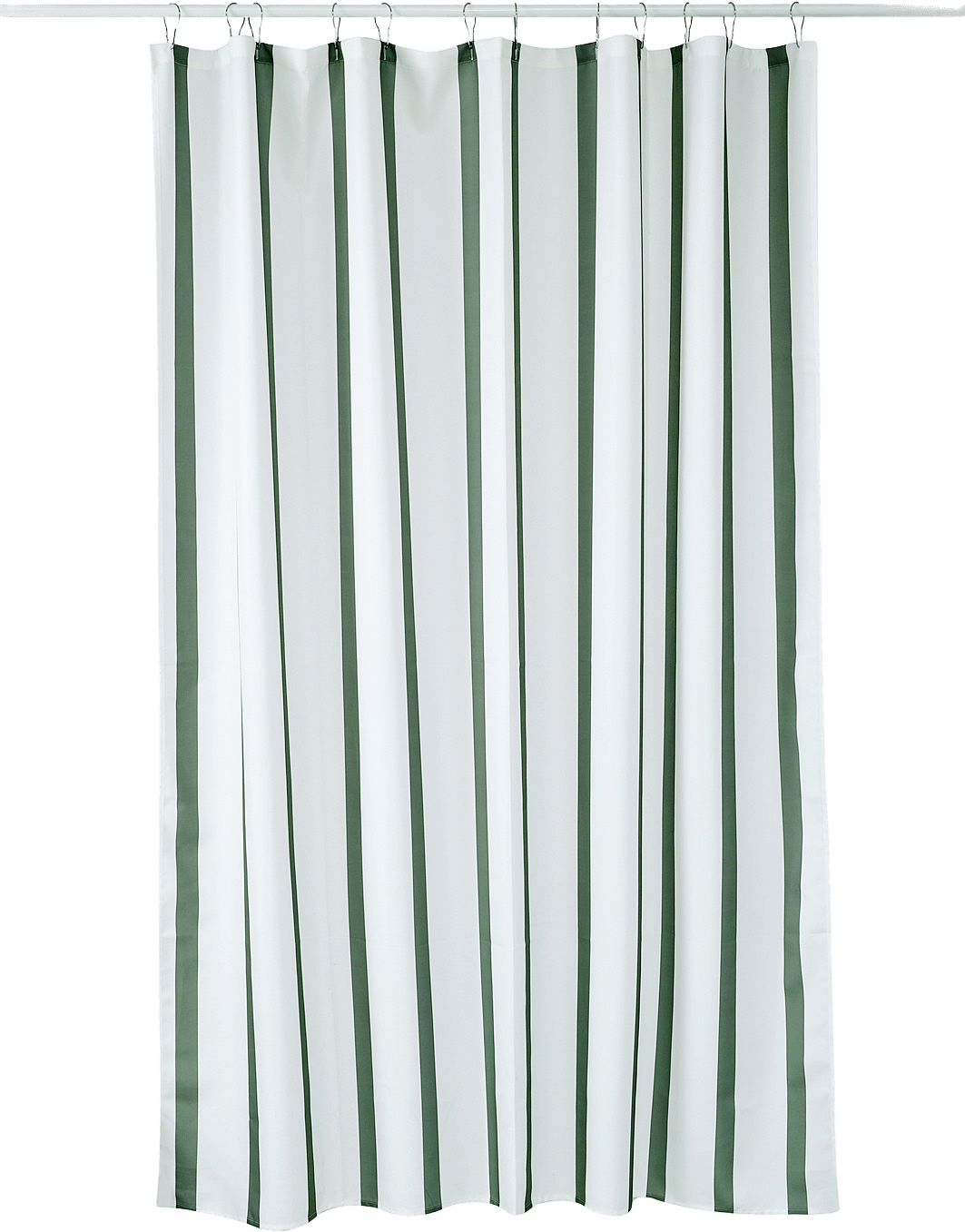 Duschdraperi HELLE 180x200 cm, från Åhléns Home, i färgen Green Stripe.