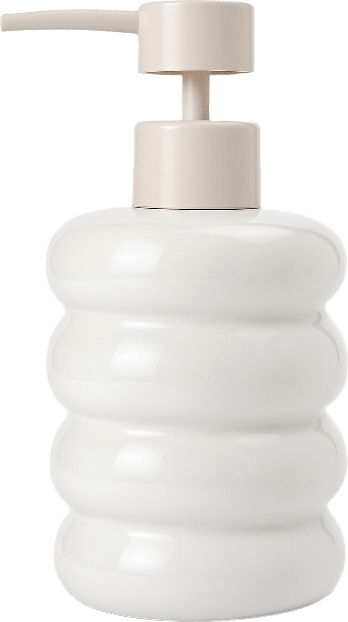 Tvålpump WAVE, från Åhléns Home, i färgen Offwhite.