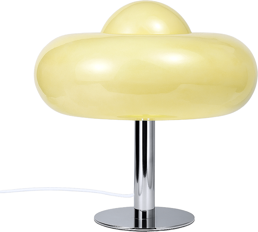 Bordslampa i glas BUBBLES, från MANO ATELIER, i färgen Lt Yellow.