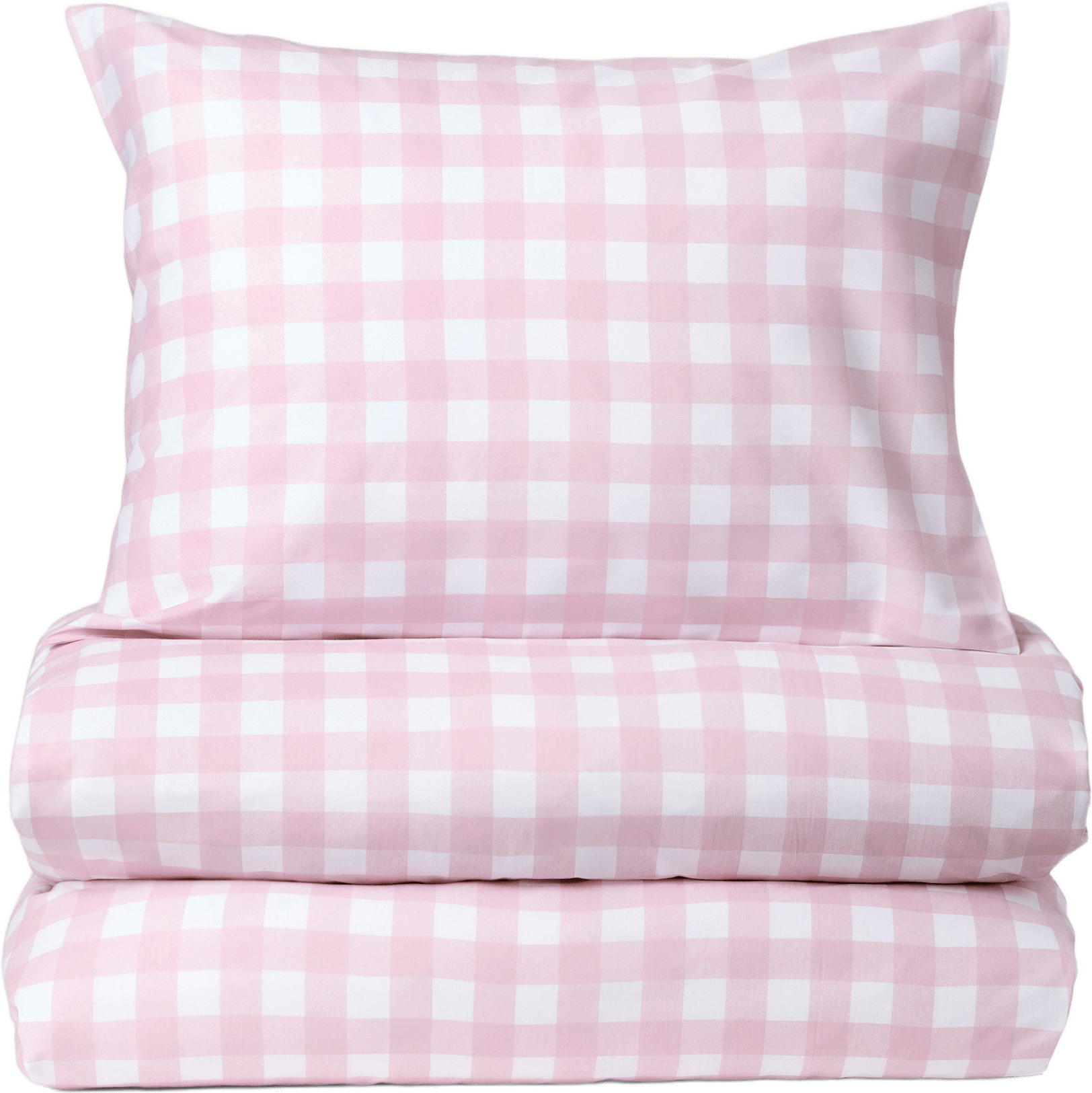 Bäddset GINGHAM 150x210 cm, från Åhléns Home, i färgen Off White/Light Pink.