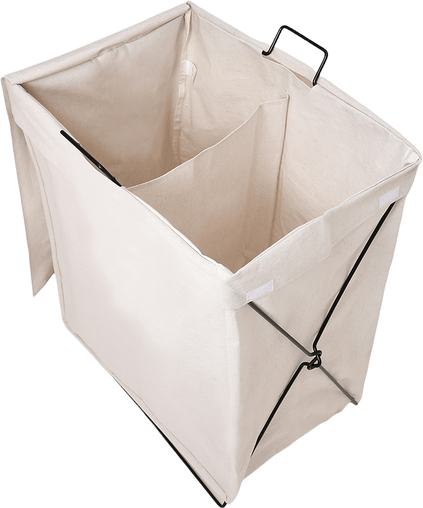 Tvättkorg med dubbla fack SKANÖR, från Åhléns Home, i färgen Beige.