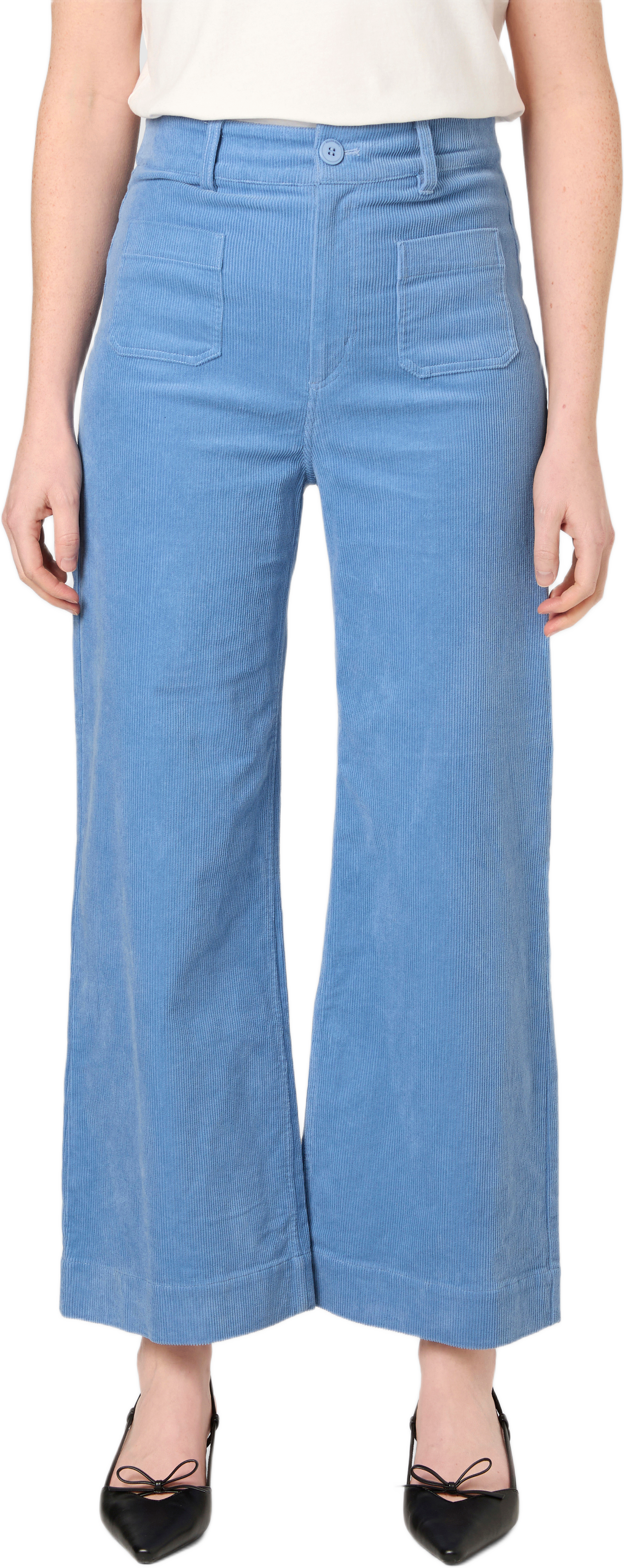 Croppade manchesterbyxor med hög midja INE, från Carin Wester, i färgen Light Blue.