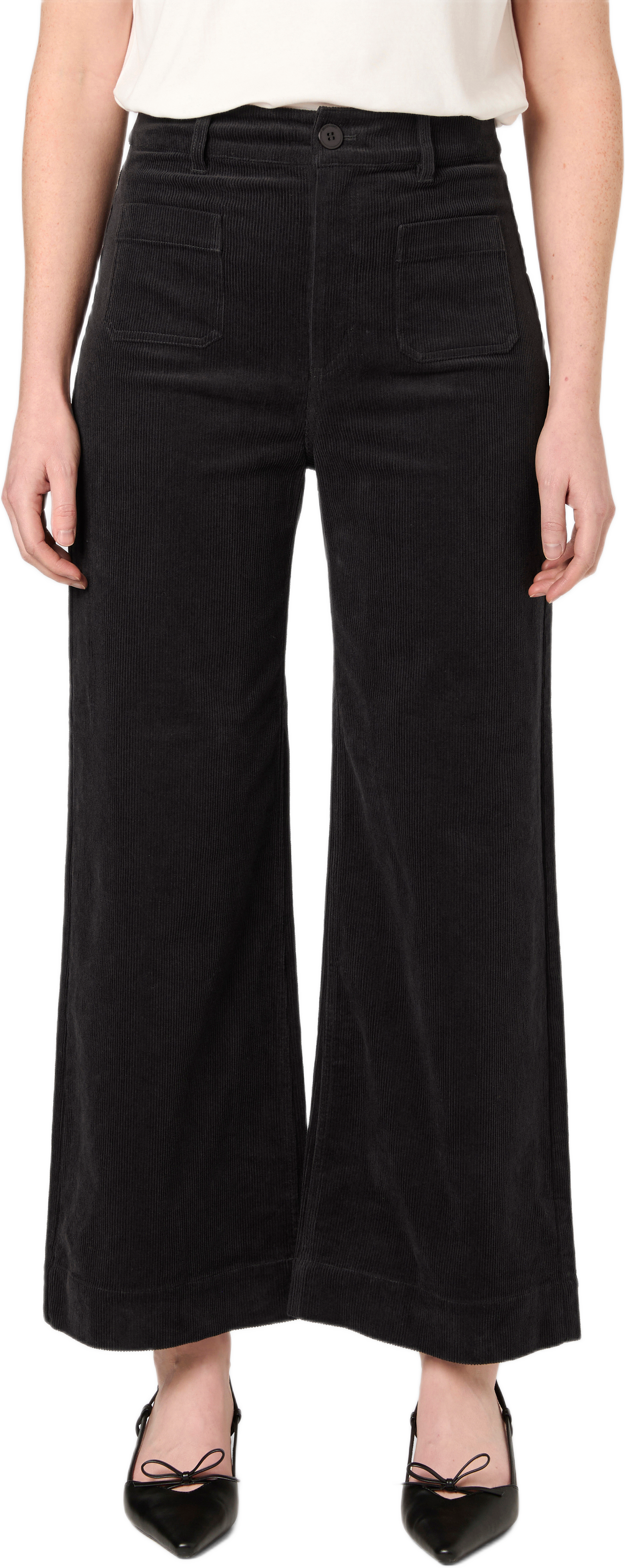 Croppade manchesterbyxor med hög midja INE, från Carin Wester, i färgen Grey.