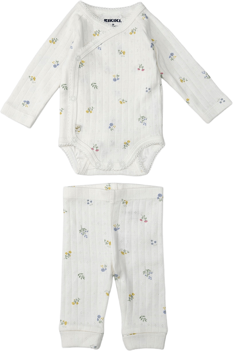 Set i pointelle LINN, från RIKIKI, i färgen Flower.