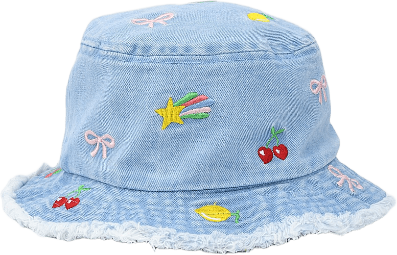 Denimhatt med broderi BILLIE, från RIKIKI, i färgen Multi.