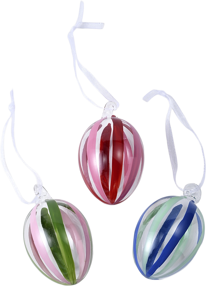 Påskhänge i glas STRIPE, 3-pack, från Åhléns Home, i färgen Multi Color.