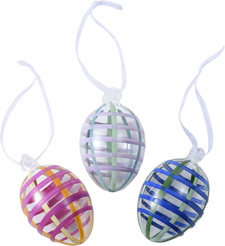 Påskhänge i glas CHECK, 3-pack, från Åhléns Home, i färgen Multi Color.