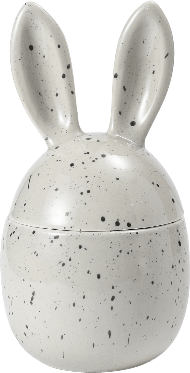 Burk med lock BUNNY 22 cm, från Åhléns Home, i färgen Beige.