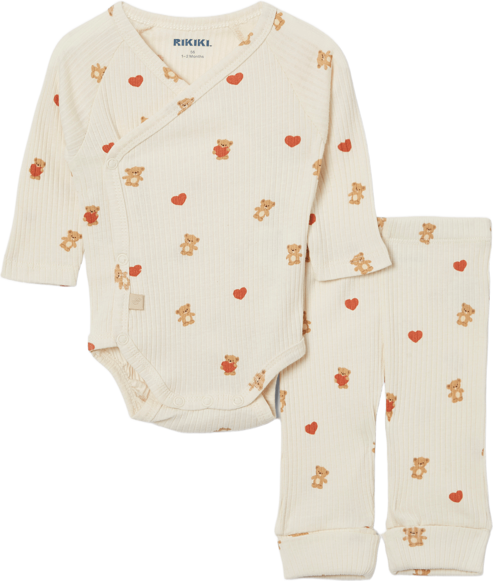 Ribbat set LOVE, från RIKIKI, i färgen Bearprint Aop.