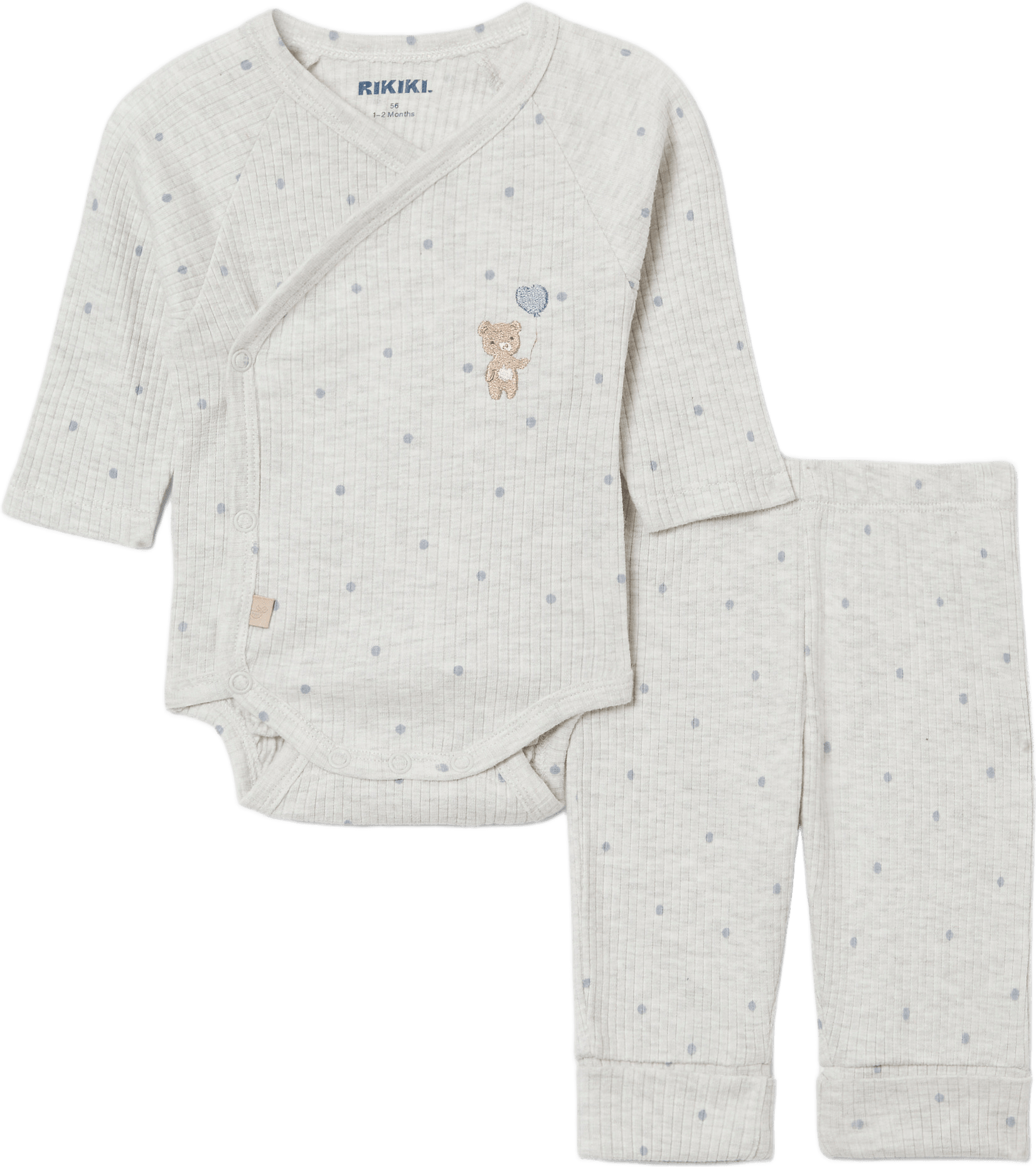 Ribbat set LOVE, från RIKIKI, i färgen Grey.