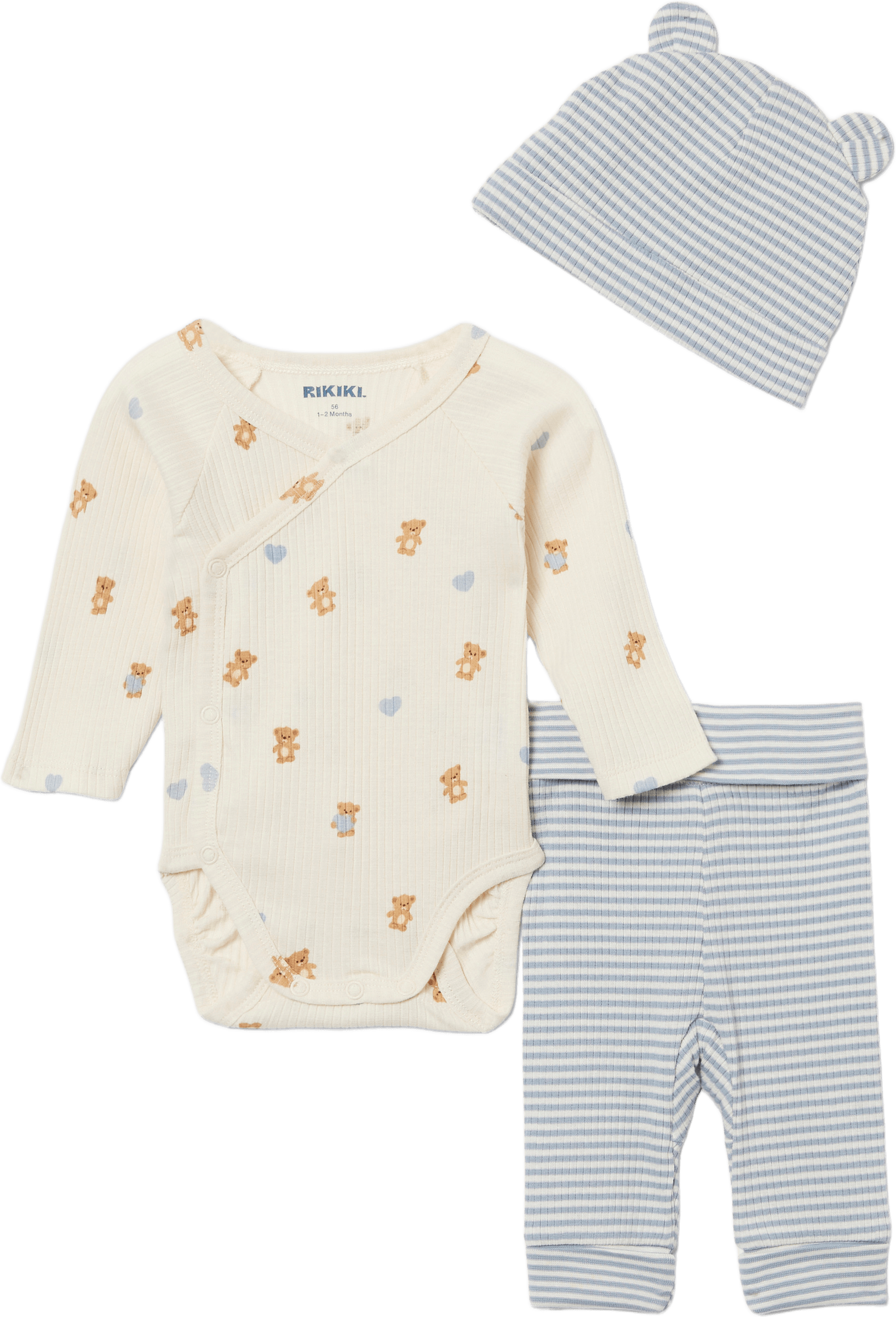 Ribbat set i 3 delar JUPITER, från RIKIKI, i färgen Bearprint Aop.