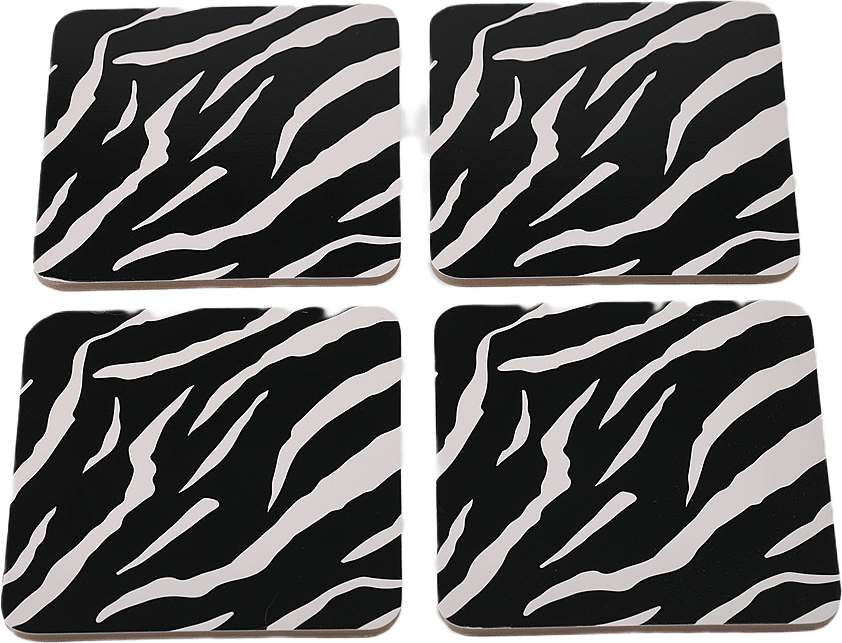 Glasunderlägg ZELDA, 4-pack, från Åhléns Home, i färgen Black.