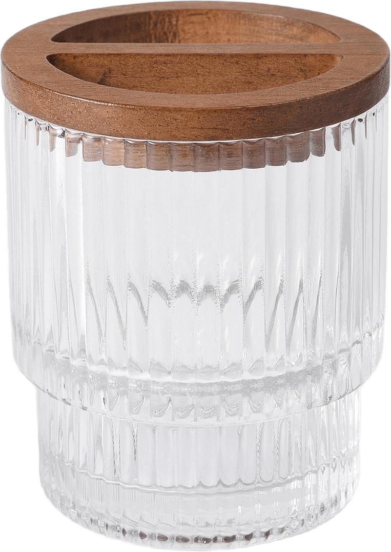 Badrumsmugg med hållare WICKAN, från Åhléns Home, i färgen Clear.