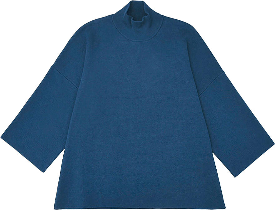 Finstickad tröja i viskosblandning EMILIA, från Carin Wester, i färgen Ocean Navy.