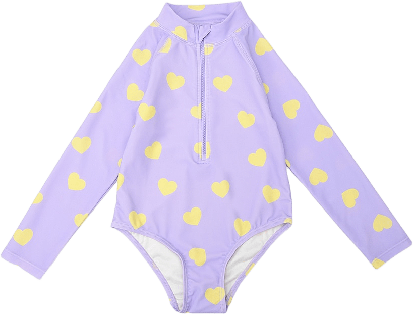 UV-baddräkt med lång ärm DAGNY, från RIKIKI, i färgen Purple Heart.