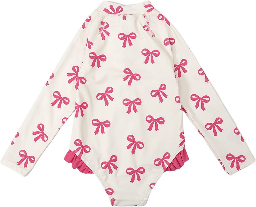UV-baddräkt med lång ärm DAGNY, från RIKIKI, i färgen Pink Bow.