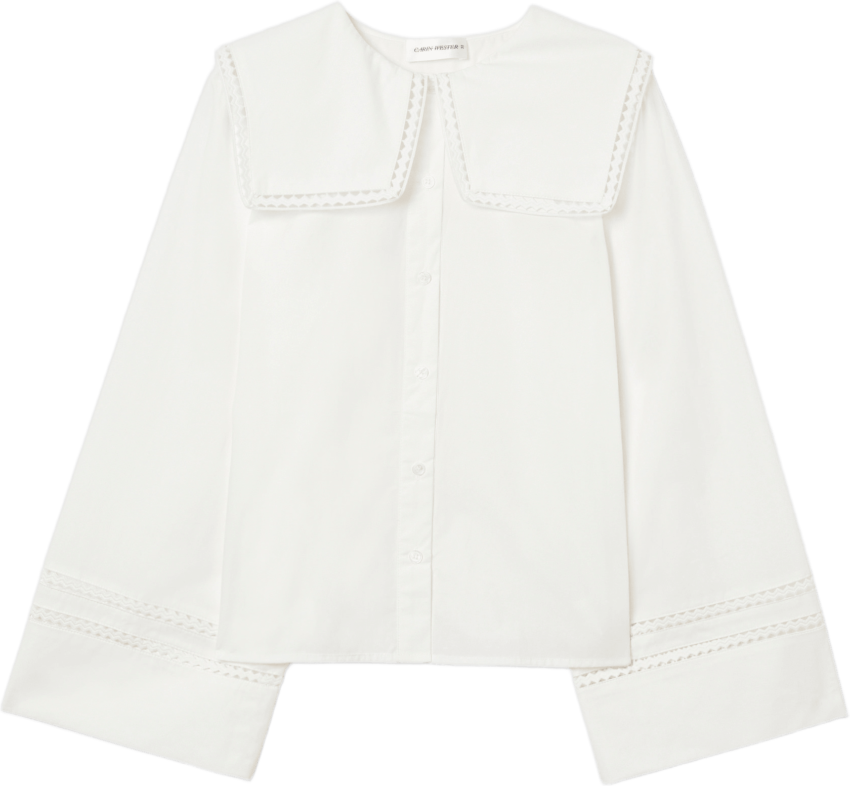 Blus med spetskrage FELINDA, från Carin Wester, i färgen Bright White.