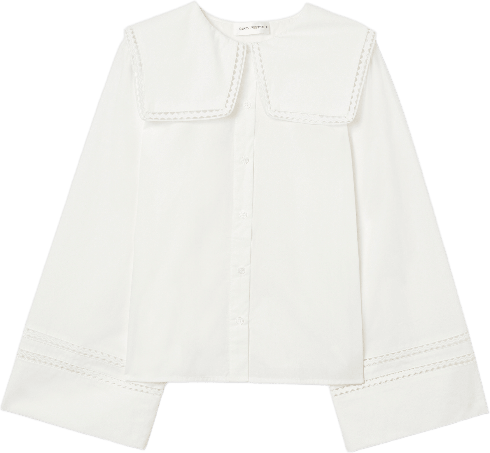 Blus med spetskrage FELINDA, från Carin Wester, i färgen Bright White.