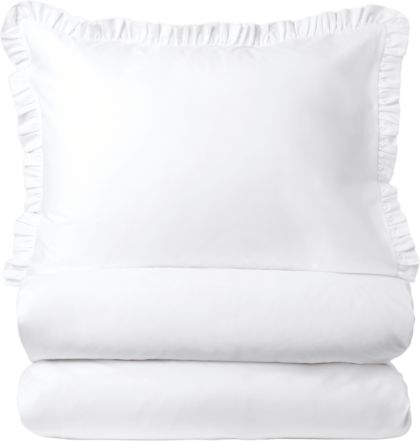 Bäddset FRILL 150x210 cm, från Åhléns Home, i färgen White.