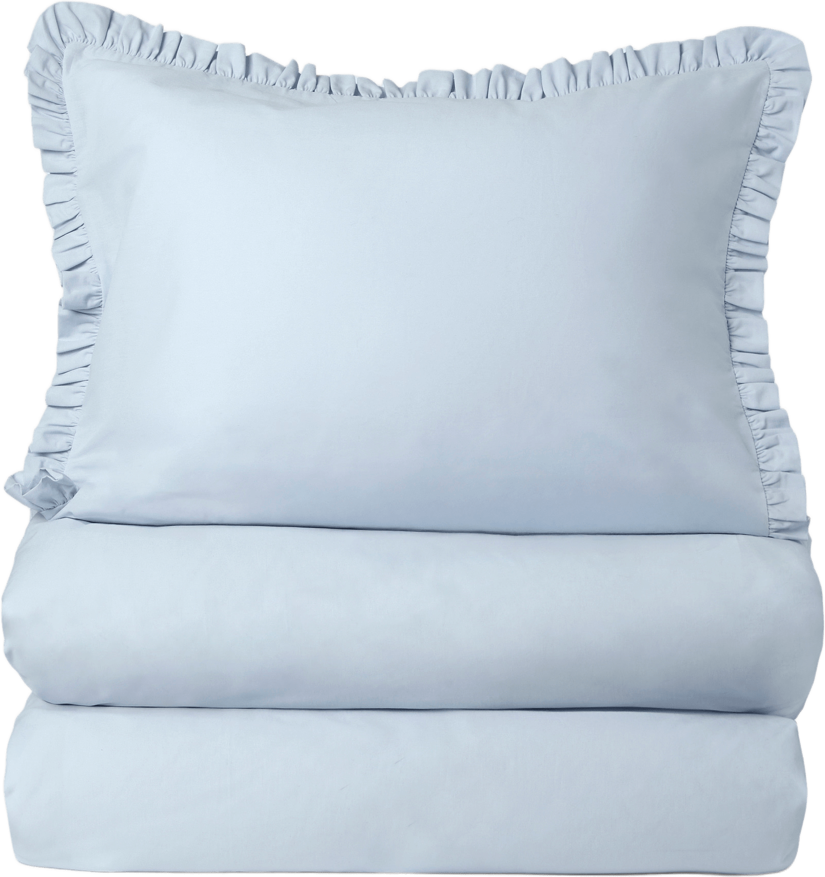 Bäddset FRILL 150x210 cm, från Åhléns Home, i färgen Lt Blue.