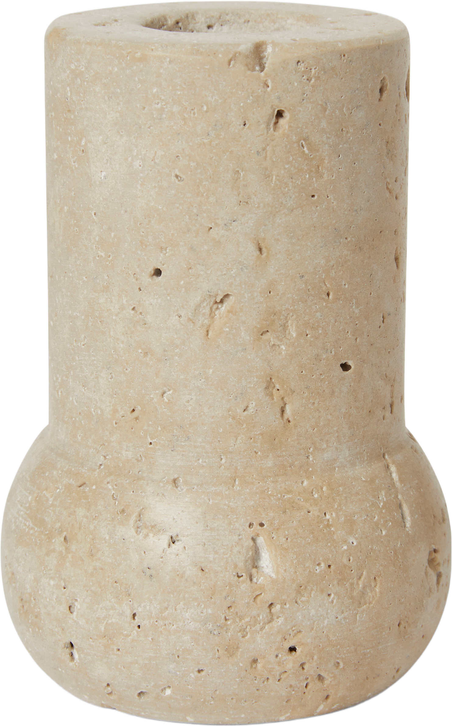 Ljusstake TRAVERTINE 8 cm, från Åhléns Home, i färgen Beige.