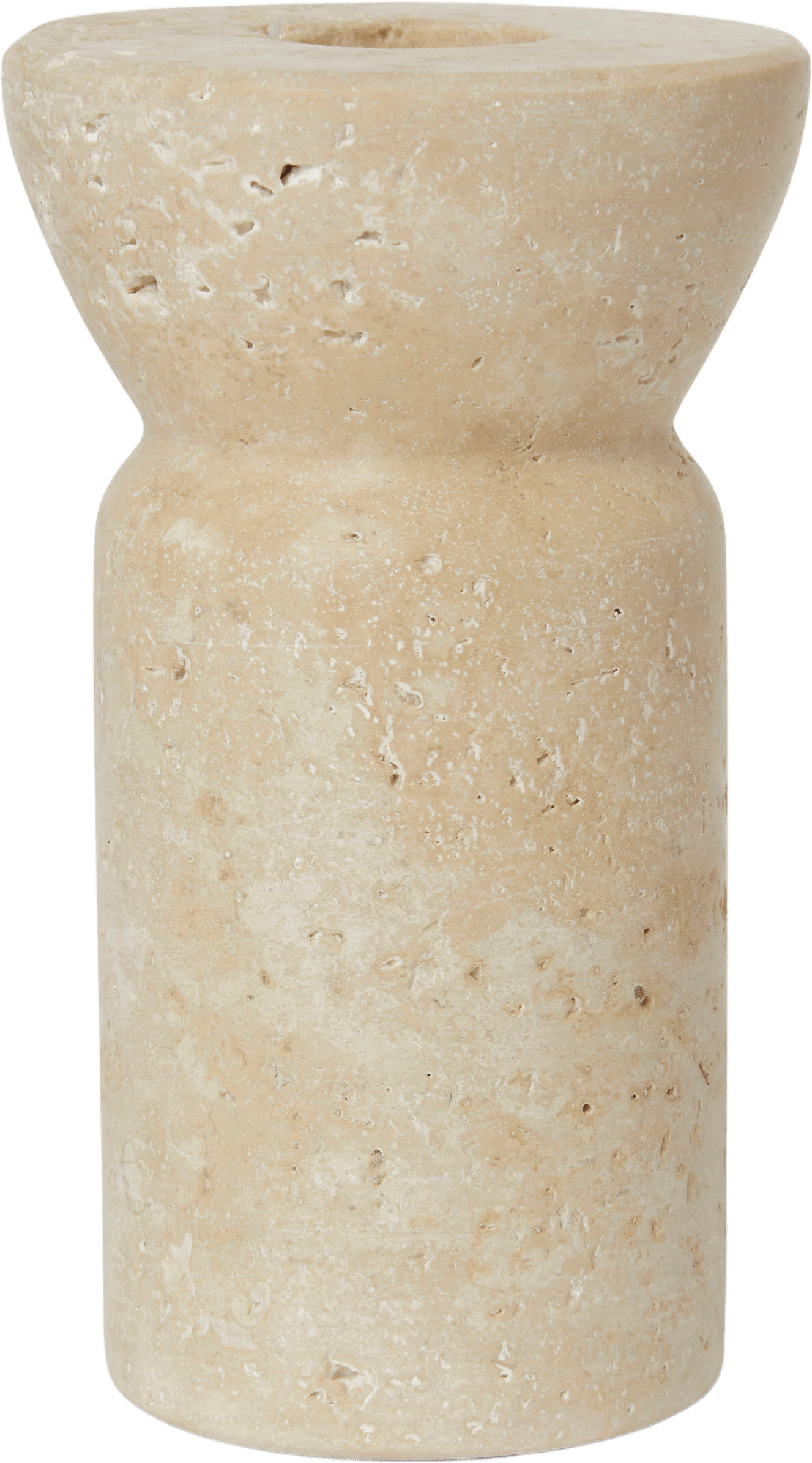 Ljusstake TRAVERTINE 11 cm, från Åhléns Home, i färgen Beige.