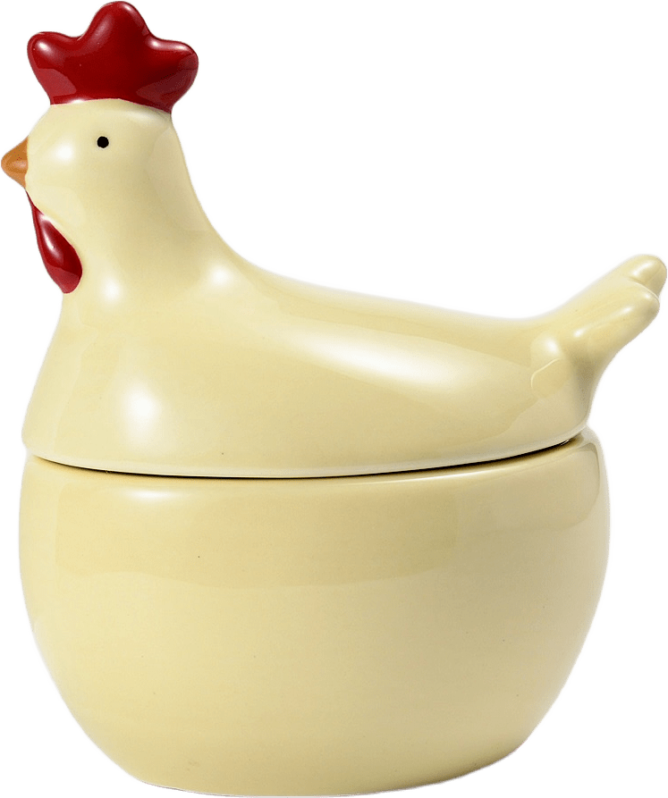 Godisgömma höna 13 cm, från Åhléns Home, i färgen Sorbet Yellow.