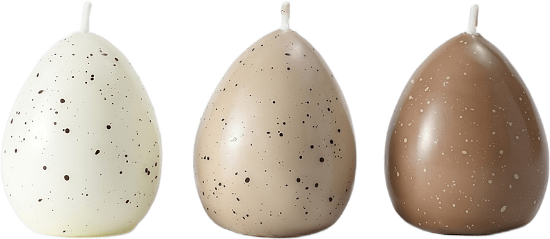 Påskljus ägg, 3-pack, från Åhléns Home, i färgen Beige Multi.