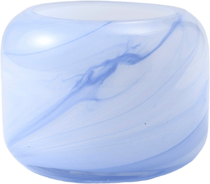 Ljuslykta LONE låg, från Åhléns Home, i färgen Blue.