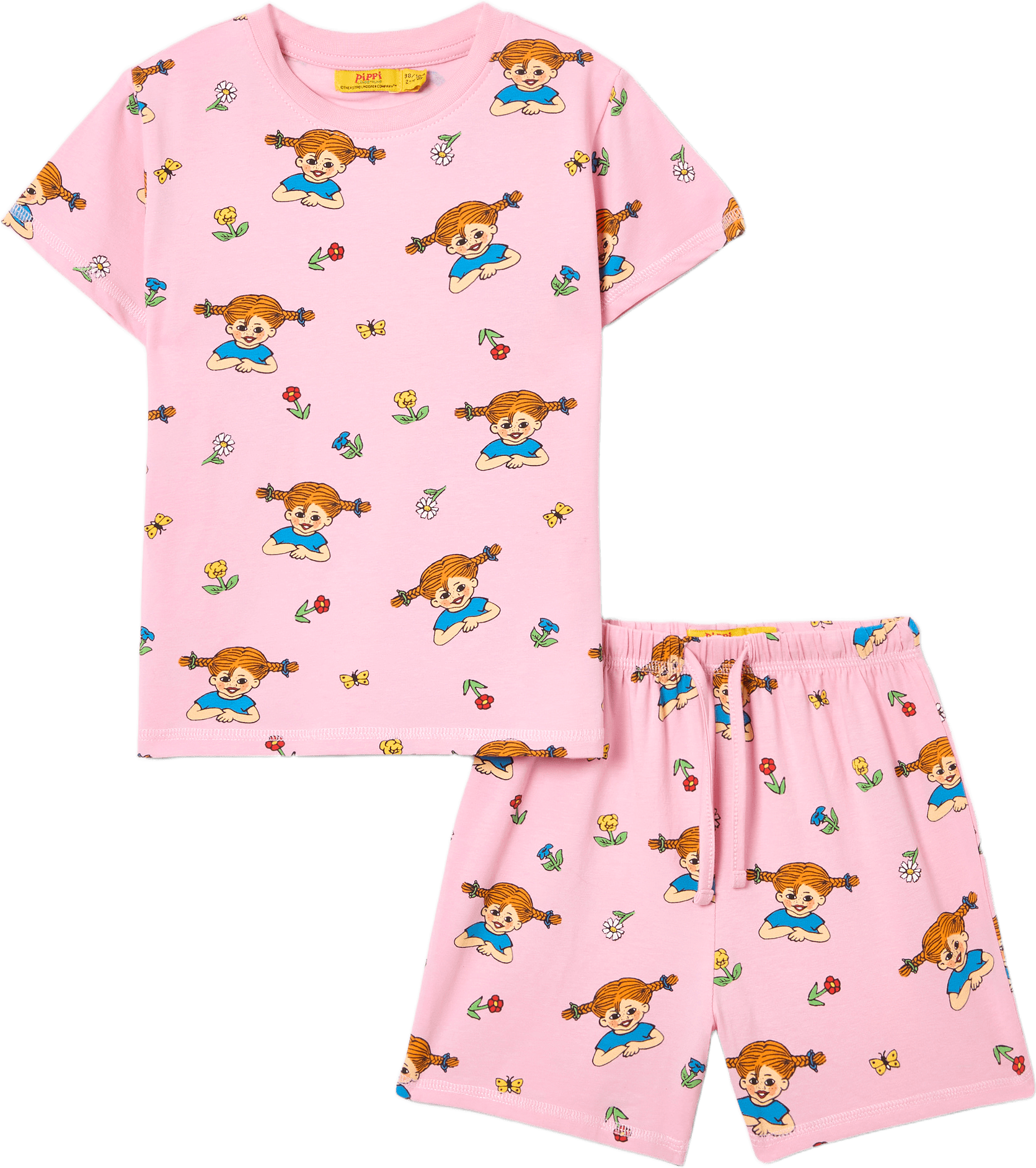 Kortärmad Pippi Långstrump-pyjamas SVEA, från PIPPI, i färgen Pink.