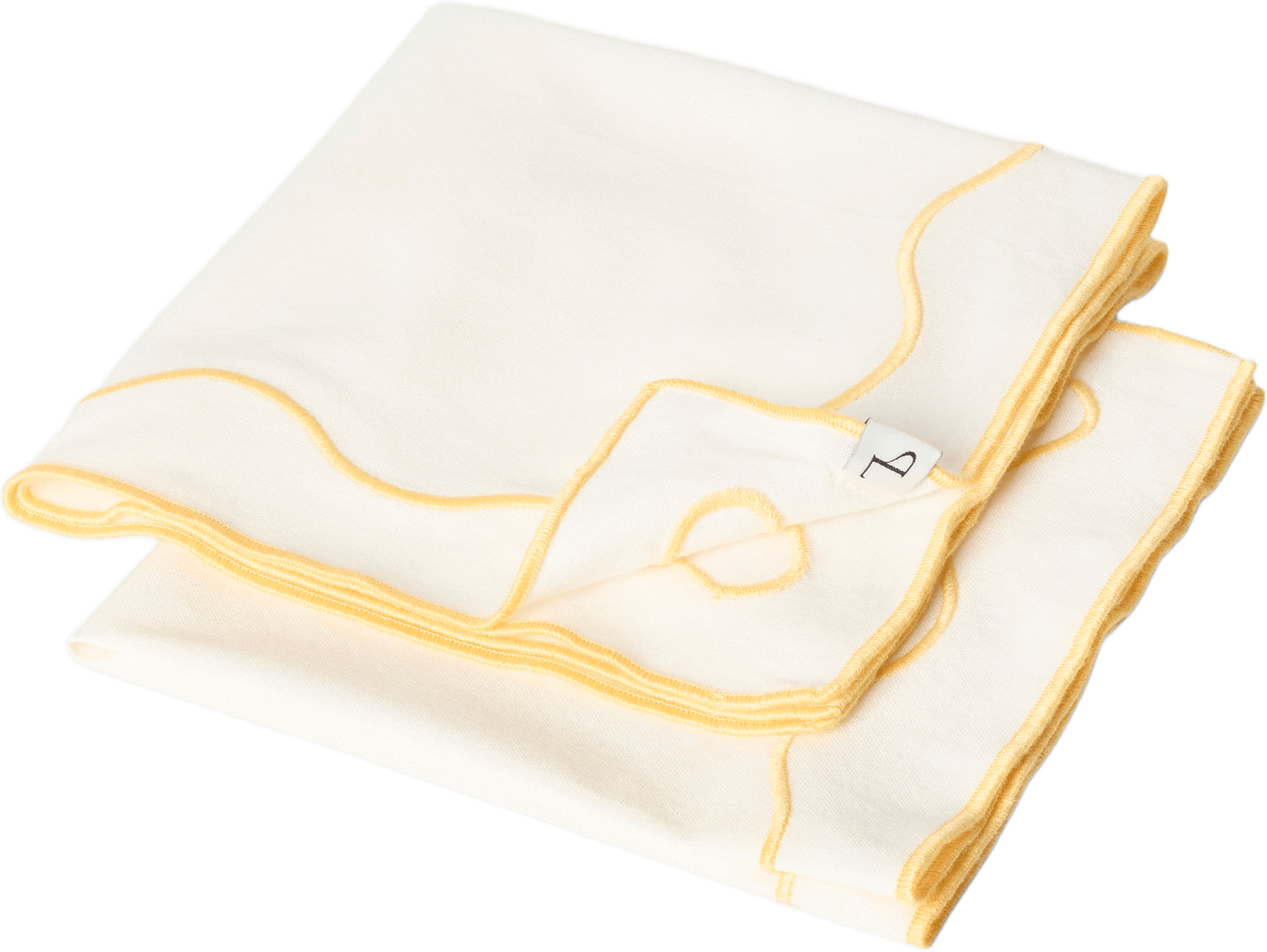 Bomullsservetter med broderi, 2-pack, från PORTOLINO LIVING, i färgen White.