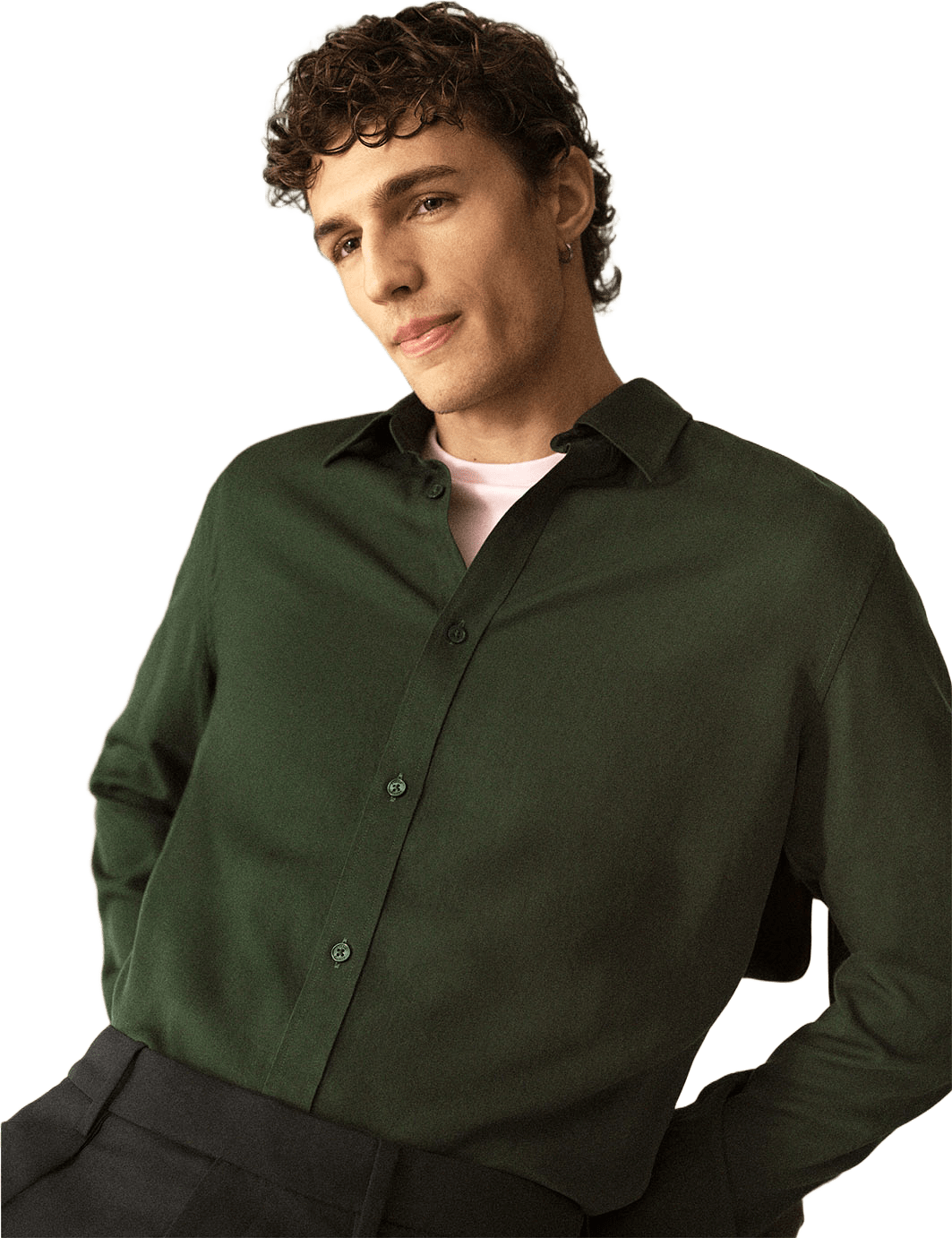 Skjorta i lyocell PIERRE, från NORVIE, i färgen Green.