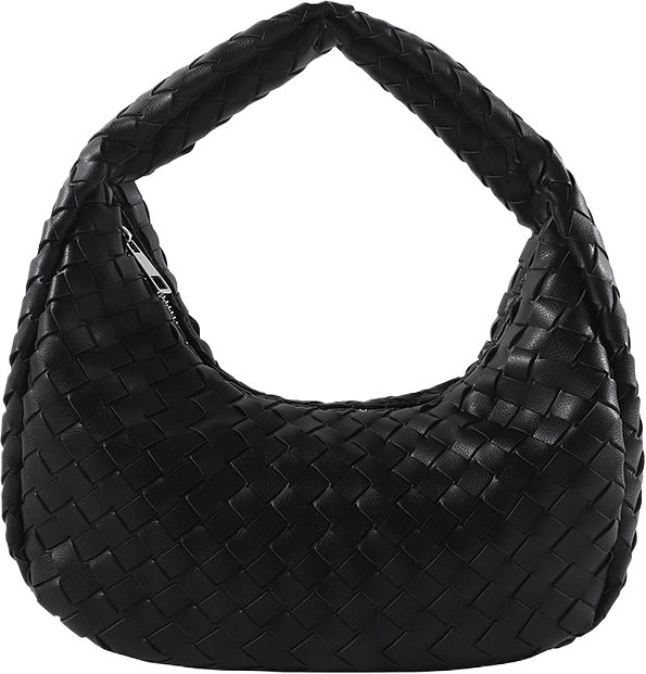 Liten flätad handväska EMMA, från Carin Wester, i färgen Black.